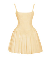 Kadi Cottom Corset Mini Dress - Yellow & White