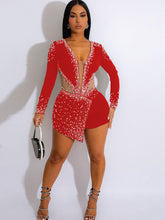 Amy Rhinestone & pearls Romper - 4 Colors