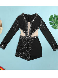 Amy Rhinestone & pearls Romper - 4 Colors