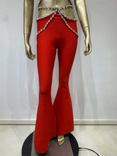 Shakira Bandage Pants & Top Set - Red & Black