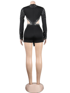 Amy Rhinestone & pearls Romper - 4 Colors