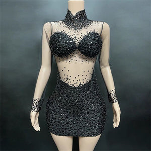 Kelly Rhinestone Diamante Mini Dress - 6 colors