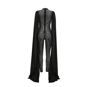 Celine Rhinestoned Jumpsuit - Black