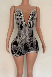 Akira Rhinestone Diamante Mini Dress - 3 Colors