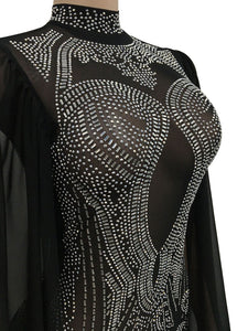 Celine Rhinestoned Jumpsuit - Black