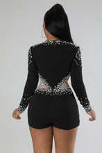 Amy Rhinestone & pearls Romper - 4 Colors