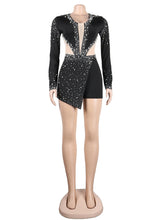 Amy Rhinestone & pearls Romper - 4 Colors