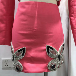 Janessa 2 Piece Set Skirt & Croc Blazer - 2 colors