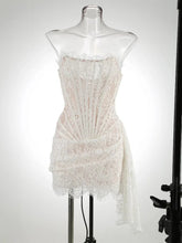 Valery Lace Mini Coquette Dress - White