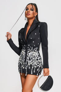 Lolita Pearl Diamond Blazer Dress - 7 Colors