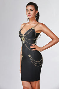 Angelique Chains Bandage Mini Dress - 4 Colors