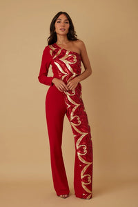 Natasha Sequin Overlap Jumpsuit - 3 Colors