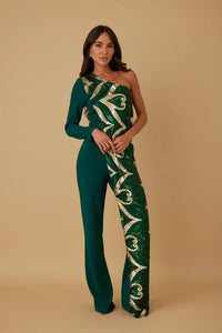 Natasha Sequin Overlap Jumpsuit - 3 Colors