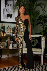 Nataly Sequin Overlap Jumpsuit - 3 Colors