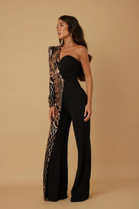 Nataly Sequin Overlap Jumpsuit - 3 Colors