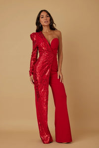 Nataly Sequin Overlap Jumpsuit - 3 Colors