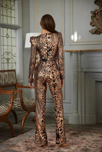 Taylor Sequin Long Sleeve Jumpsuit - Gold & Copper