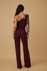 Natalya Sequin One Shoulder Jumpsuit - 3 Colors