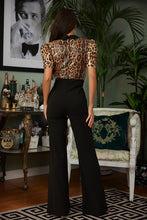 Sheyla Sequin Animal Print Jumpsuit