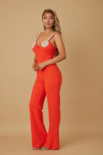 Katty Crystal Jumpsuit - Black & Orange