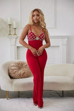 Brigitte Rhinestones Jumpsuit - Red & Black