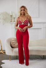 Brigitte Rhinestones Jumpsuit - Red & Black