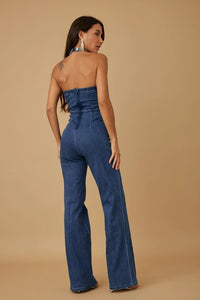 Aaliyah Denim Diamond Jumpsuit - 4 Colors