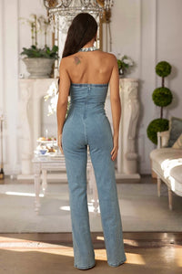 Aaliyah Denim Diamond Jumpsuit - 4 Colors