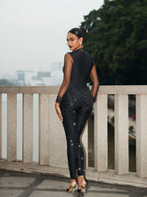 Kelly Rhinestone Diamante Jumpsuit - Black