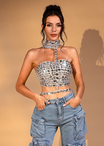 Kennie Rhinestone Bandage Crop Top - 3 Colors