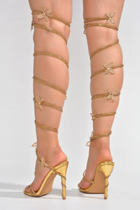 Fantasy Butterfly High Heels - Gold