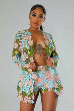 Rosalia Lace Floral 2 Piece Set Short & Blazer - Multi (Restock) *PLUS SIZE* Available