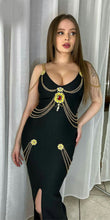 Angelique Bandage Chains Maxi Dress - Black