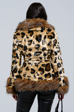 KENZY PEPLUM FAUX FUR JACKET - ANIMAL PRINT