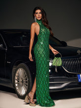 Anika Diamante Crystal Maxi Dress - Emerald Green