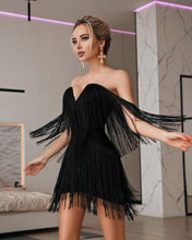 Kris Tassel Fringe Off Shoulder Mini Dress - 7 colors