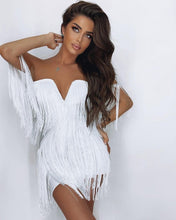 Kris Tassel Fringe Off Shoulder Mini Dress - 7 colors