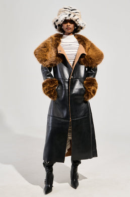 SIREN FUR TRIM TRENCH COAT