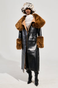 SIREN FUR TRIM TRENCH COAT