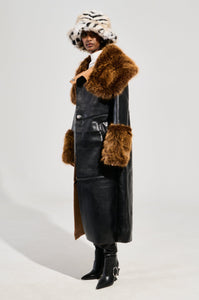 SIREN FUR TRIM TRENCH COAT