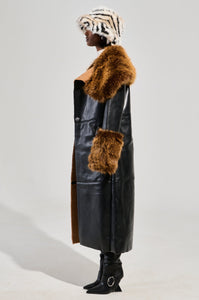 SIREN FUR TRIM TRENCH COAT