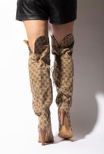 GIGI Canvas Print Over The Knee Boots - Tan