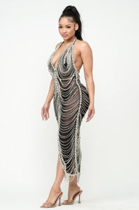 Angelika Diamante Maxi Dress - Black (Pre- order)