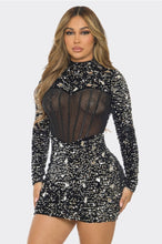 Kendall Sequin Corset Mini Dress - Balck