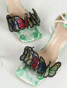 Lily Butterfly Chunky Heels - 5 Colors