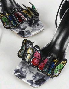 Lily Butterfly Chunky Heels - 5 Colors