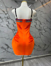 Havana Tropical Bandage Diamante Mini Dress - Orange Multi