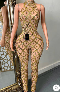 Anika Rhinestone & Crystals Jumpsuit - 4 Colors