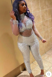 Kelly Rhinestone Diamante Jumpsuit - 3 Colors