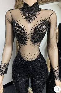 Kelly Rhinestone Diamante Jumpsuit - 3 Colors